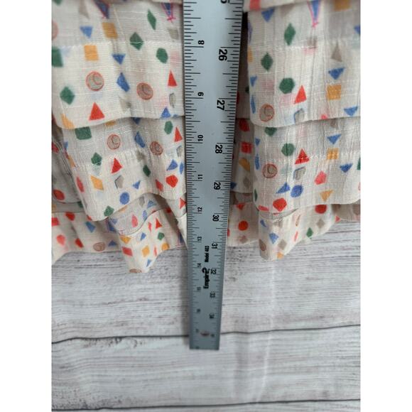 Maeve Anthropologie Geometric Print Button Down Blouse Womens Small Multicolor - Picture 12 of 12